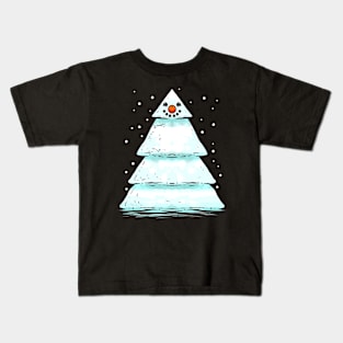 Christmas Tree Shaped Snowman For Christmas Kids T-Shirt